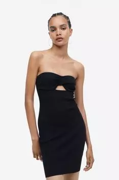 Платье-бандо с завитками и эластичным трикотажем H&M