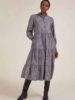 Платье Baukjen Cadie из органического хлопка с цветочным принтом, темно-синее