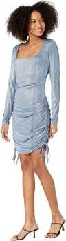 Платье BCBGeneration Knit Square Neck Drawstring Dress U1UX5D26, цвет Silver/Blue
