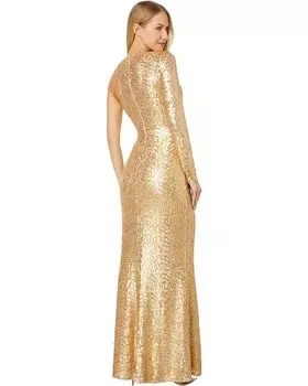 Платье BCBGMAXAZRIA Long Sequin Evening Dress, золотой