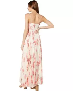 Платье BCBGMAXAZRIA Printed Halter Gown, цвет Tossed Poppies/Sheer Pink Combo