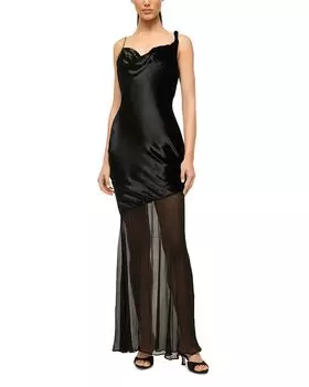 Платье Beaton Velvet в смешанной технике STAUD, черный