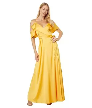 Платье Bebe, Cold-Shoulder Ruffle Maxi Dress