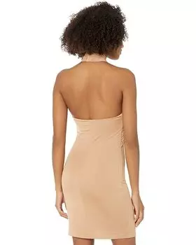 Платье Bebe Cross Front Halter Neck Dress, цвет Almond