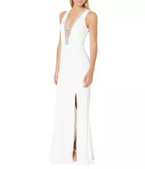 Платье Bebe, Embellished Neck Gown