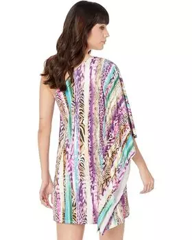 Платье Bebe Printed One Shoulder Dress, мульти