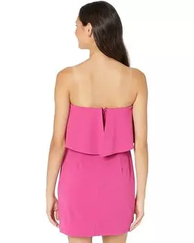 Платье Bebe Strapless Flounce Mini Dress, фуксия