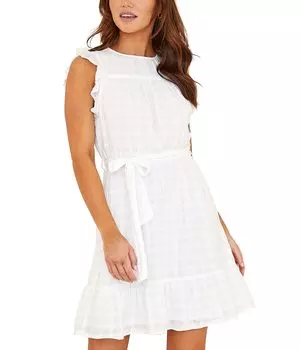 Платье bella dahl, Belted Tiered Ruffle Dress