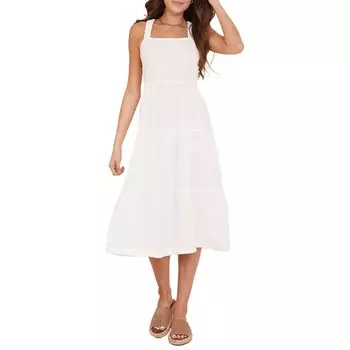 Платье bella dahl, Scrunch Strap Tiered Midi Dress