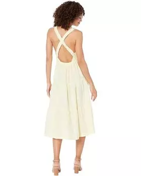 Платье bella dahl Scrunch Strap Tiered Midi Dress, цвет Pale Chartreuse