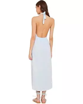 Платье bella dahl Smocked Waist Halter Midi Dress, цвет Amalfi Sky