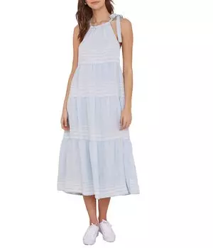 Платье bella dahl, Tiered Halter Midi Dress