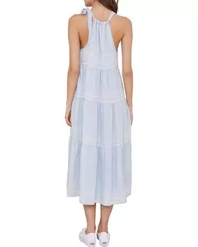 Платье bella dahl Tiered Halter Midi Dress, цвет Amalfi Stripe Wash