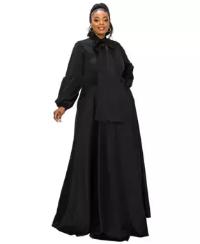 Платье Bella Donna больших размеров с лентой и рукавами епископа L I V D, черный