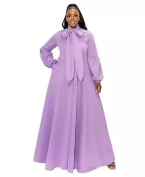 Платье Bella Donna больших размеров с лентой и рукавами епископа L I V D, фиолетовый