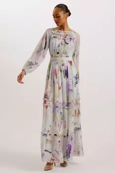 Платье Bellas с объемными рукавами Ted Baker, белый