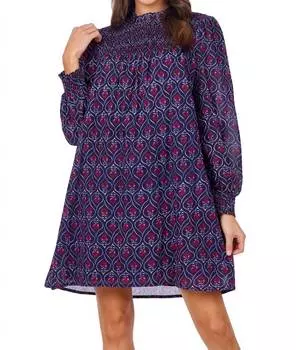 Платье Bennington Smocked в темно-синем цвете mudpie