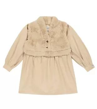 Платье Benties с отделкой из искусственного меха Donsje, бежевый