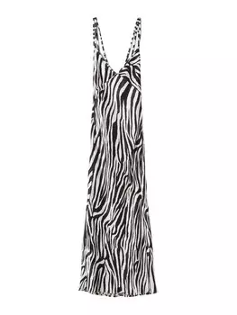 Платье Bershka, черно-белый