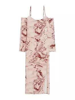 Платье Bershka, цвет Auburn/Light Brown