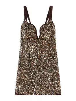 Платье Bershka, цвет Yellow Gold