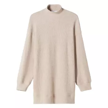 Платье Bershka Long Sleeve Shift, песочный