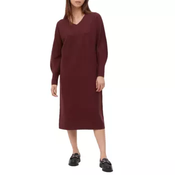Платье бесшовное Uniqlo, винный