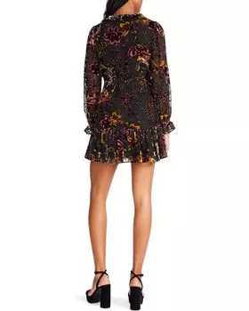 Платье Betsey Johnson Burnout Velvet Wrap Dress, черный