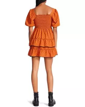Платье Betsey Johnson Ditsy Flocked Crepe Hook Eye Babydoll, цвет Red Ochre