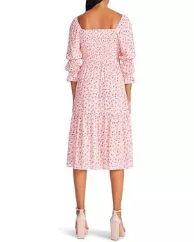 Платье Betsey Johnson Ditsy Rose Chiffon Midi Dress, цвет Almond Blossom