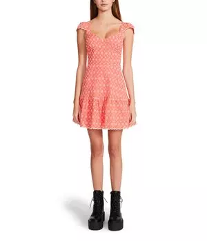 Платье Betsey Johnson, Two-Tone Ditsy Cotton Eyelet Bustier Mini Dress