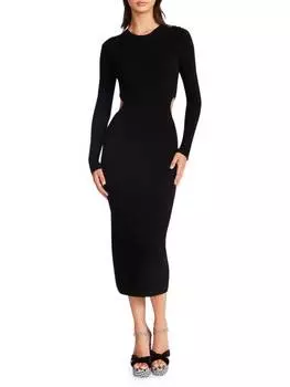 Платье Betsey Johnson в рубчик с вырезом, черный