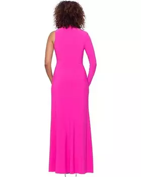 Платье Betsy & Adam Asymmetrical One Sleeve Jersey Gown, розовый