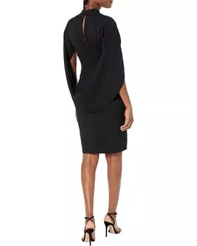 Платье Betsy & Adam Short Scuba Drape Dress with Cutouts, черный