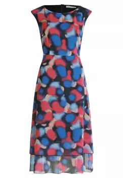 Платье BETTY & CO Midi mit Stufen, цвет Dark Blue/Pink