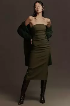 Платье без бретелек Anthropologie со сборками, holly