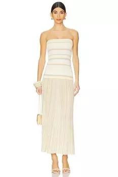 Платье без бретелек Citara от Faithfull The Brand, butter stripe