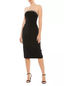 Платье без бретелек из джерси с драгоценными камнями Ieena Mac Duggal, черный