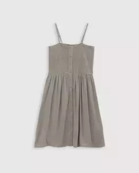 Платье без бретелек на пуговицах IKKS, цвет Caqui