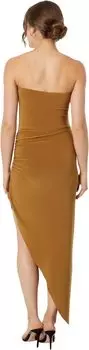 Платье без бретелек с драпировкой по бокам Norma Kamali, цвет Woods