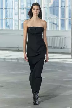 Платье без бретелек с поясом коллекция zw ZARA, черный