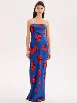Платье без бретелек с принтом amdra rose OMNES, цвет Cobalt