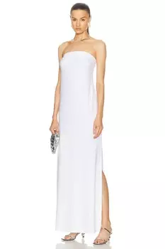 Платье без бретелек с разрезом по бокам Norma Kamali, белый
