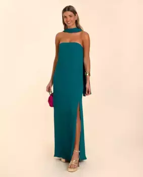 Платье без бретелек с шарфом The-Are, синий