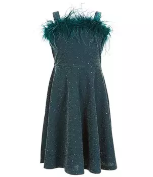 Платье без рукавов Allison & Kelly для больших девочек 7–16 лет, украшенное блестками и стразами, зеленый