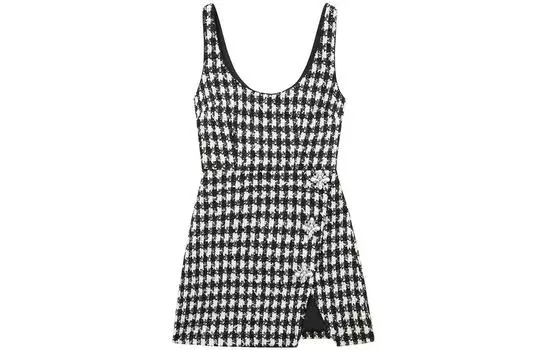 Платье без рукавов для автопортрета, женское Self-portrait, черный/белый