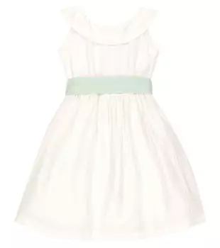Платье без рукавов из смесового льна Il Gufo, белый