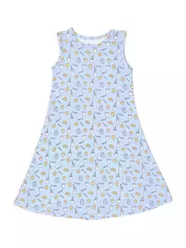 Платье без рукавов «Молоко и печенье» для маленьких девочек и девочек Bellabu Bear, цвет blue milk and cookies