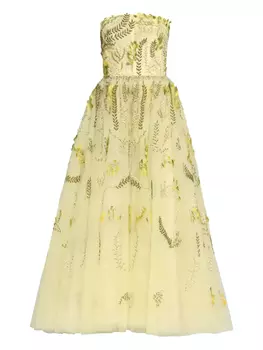 Платье без рукавов Monique Lhuillier, желтый