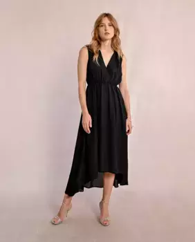 Платье без рукавов с ассиметричной длиной Molly Bracken, чёрный